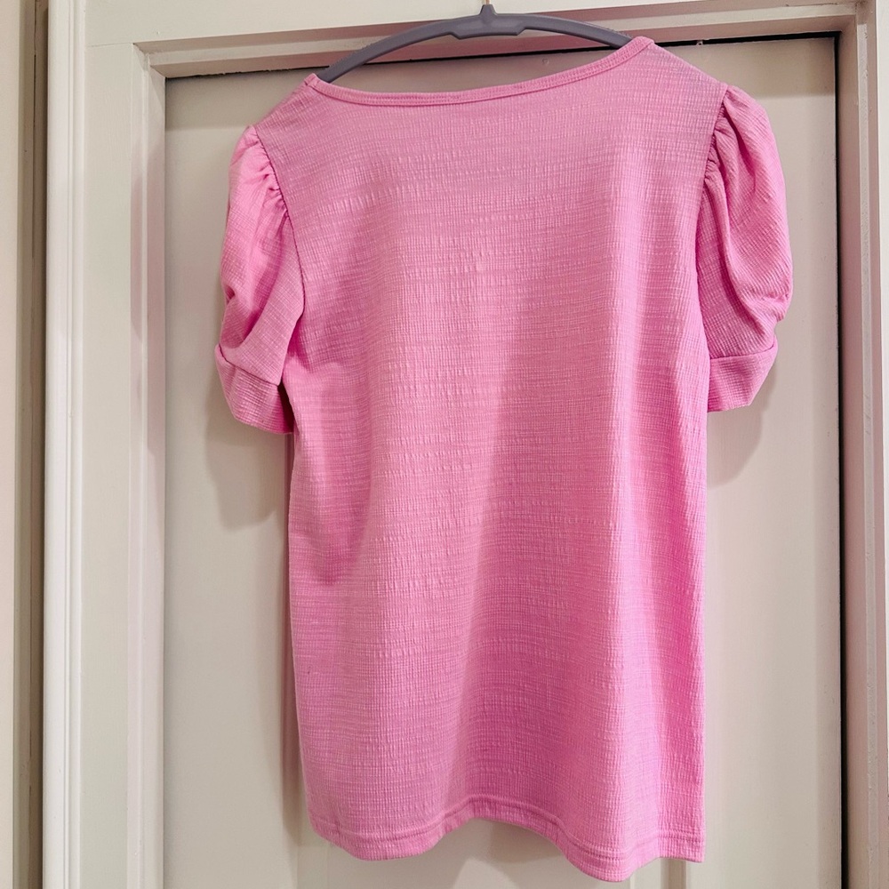 Jane + Delancey Pink Puff Sleeve Top - Picture 3 of 4